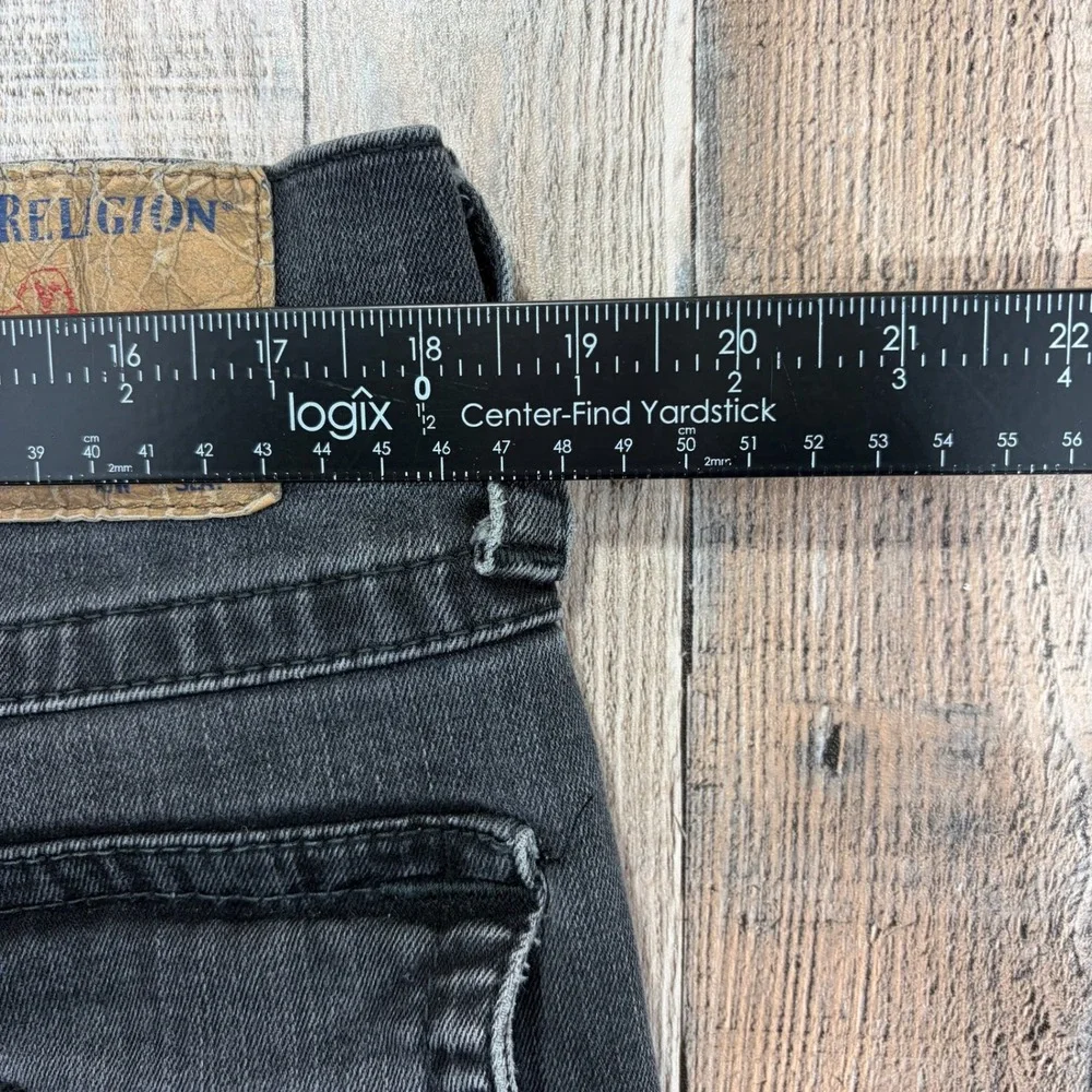 True Religion Ricky Jeans Mens 36 Faded Black Relaxed Straight Flap Pocket Y2K
